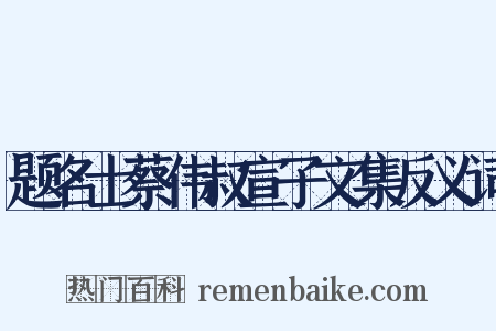 题名士蔡伟叔宣子文集反义词是什么意思的图片